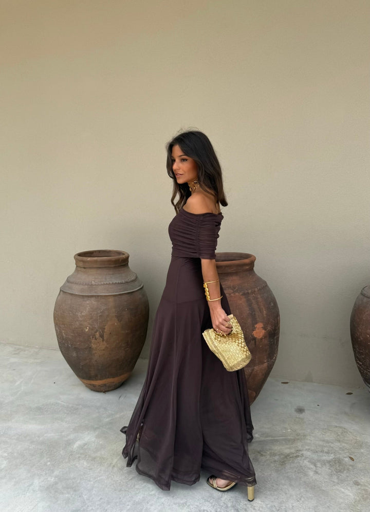 Toledo - Vestido Estampado Marrón