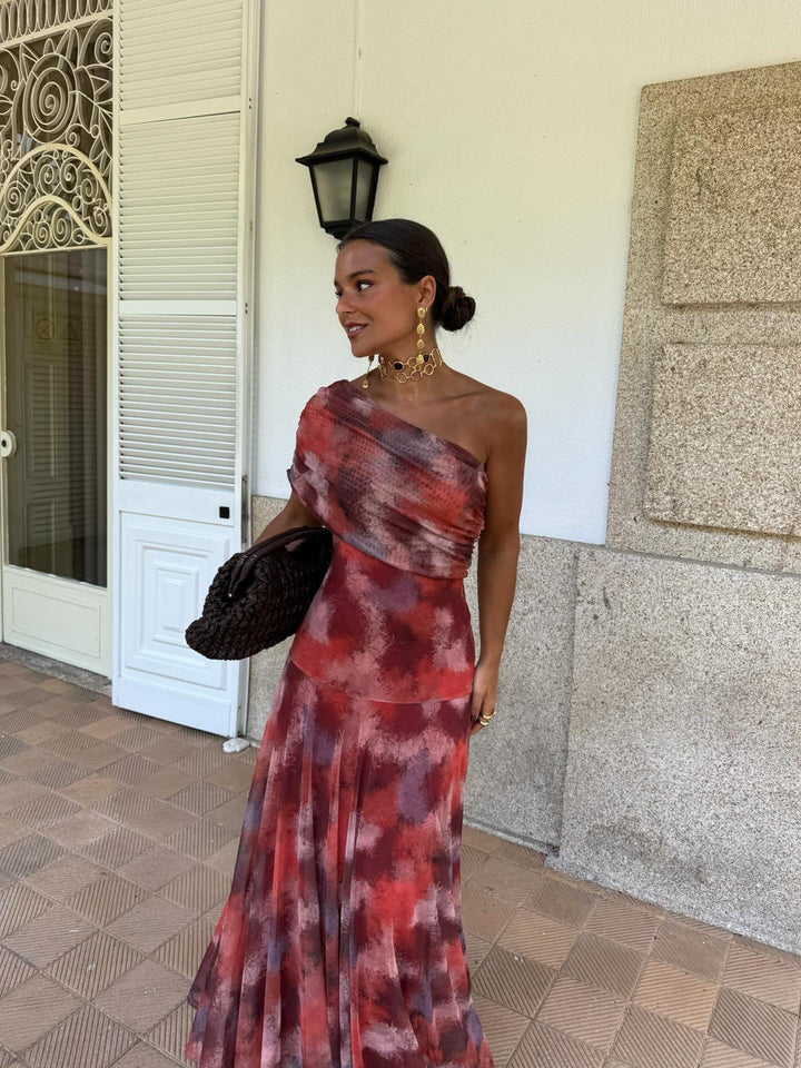 Toledo - Vestido Estampado Rojo