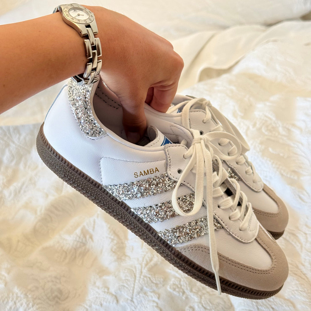 Zapatilla Samba Blanca Glitter